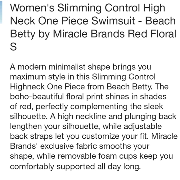 Beach Betty High-Neck Slimming Control Bohemian Floral Swimsuit Size Small - Picture 4 of 9
